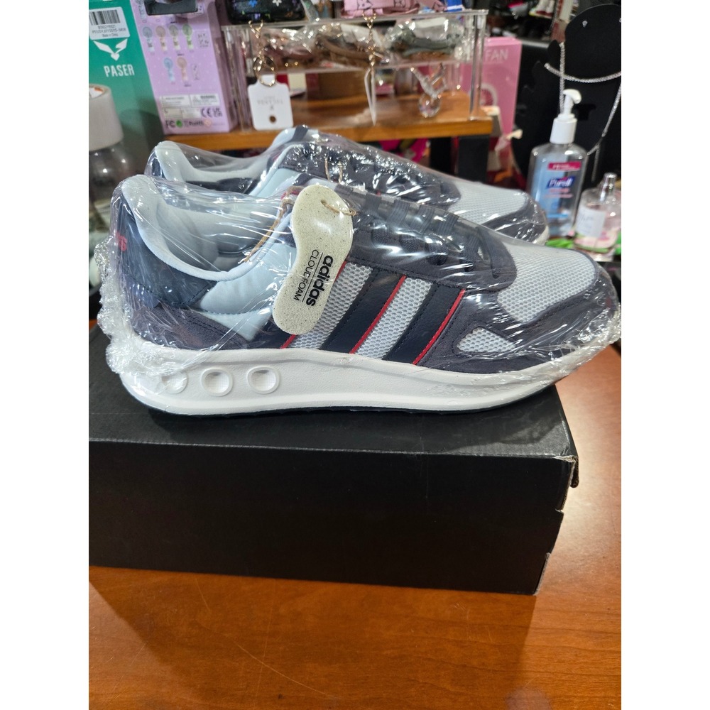 Adidas Run 84 Mens Sneakers Grey Navy Red JR8712 Size 8.5 NEW